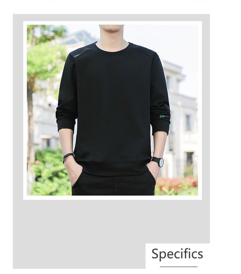 2024 Men's Oversized Round Neck Sweatshirt - Long Sleeve Pullover for Spring and Autumn