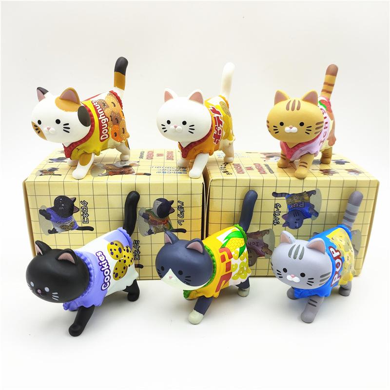 Cute Cat Blind Box Wearing Candy packaging Snack Cat Figure Toys kittens Dolls Blind Bag Children Kids Christmas Gift