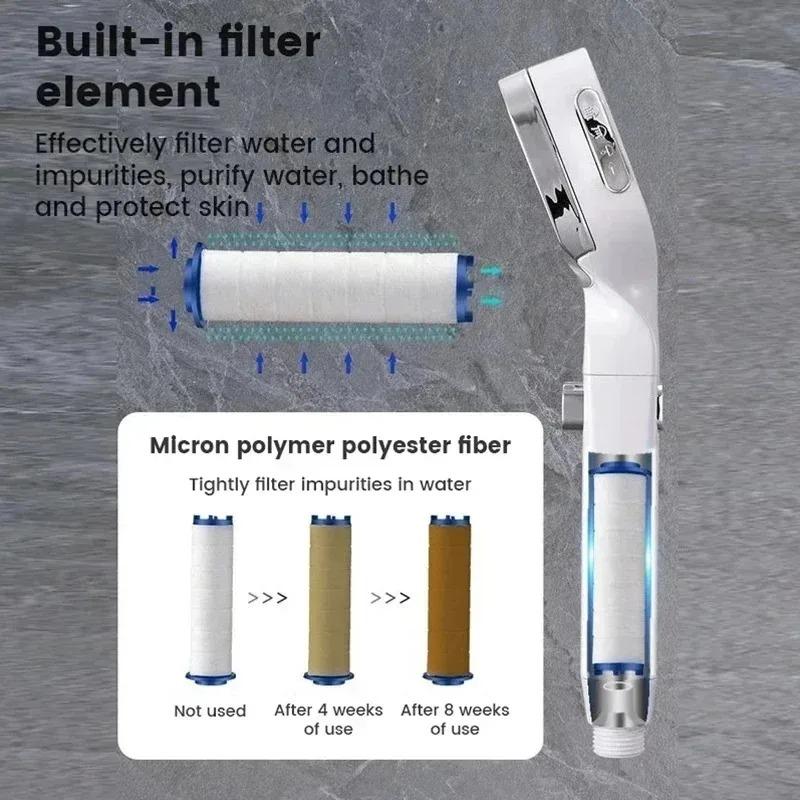 3 Modes Adjustable One-Key Stop Water Shower Heads High Pressure Water Saving  Shower Heads High Quality Bathroom Showers