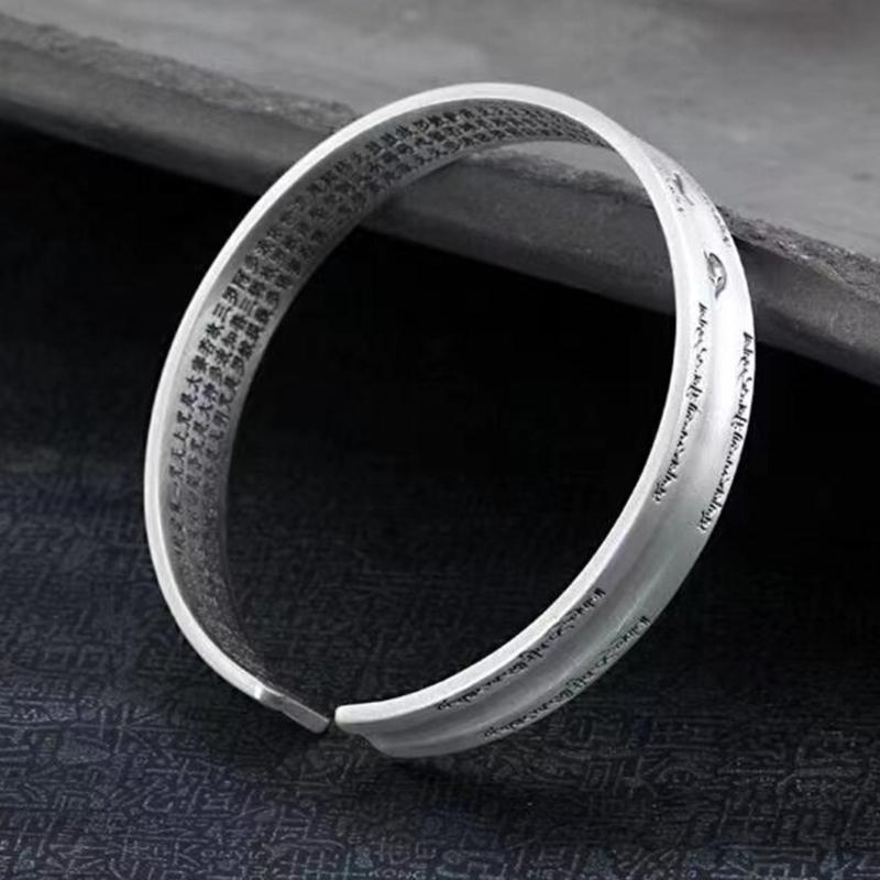 Engraved Cuff Bracelet Vintage Silver-Tone Alloy Wrist Bangle with Open Slip-On Design for Everyday Outfits and Casual Simple Gifting