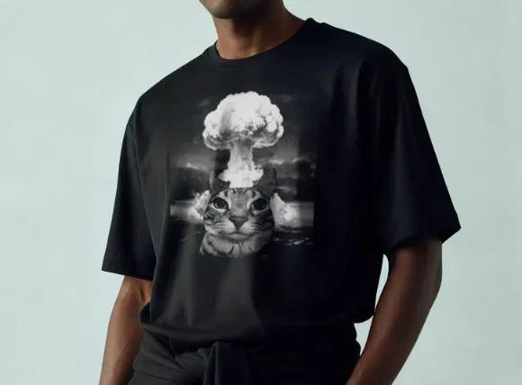 Explosion Cat T-Shirt, Funny Graphic Tee, Trendy Meme Shirt Unisex S