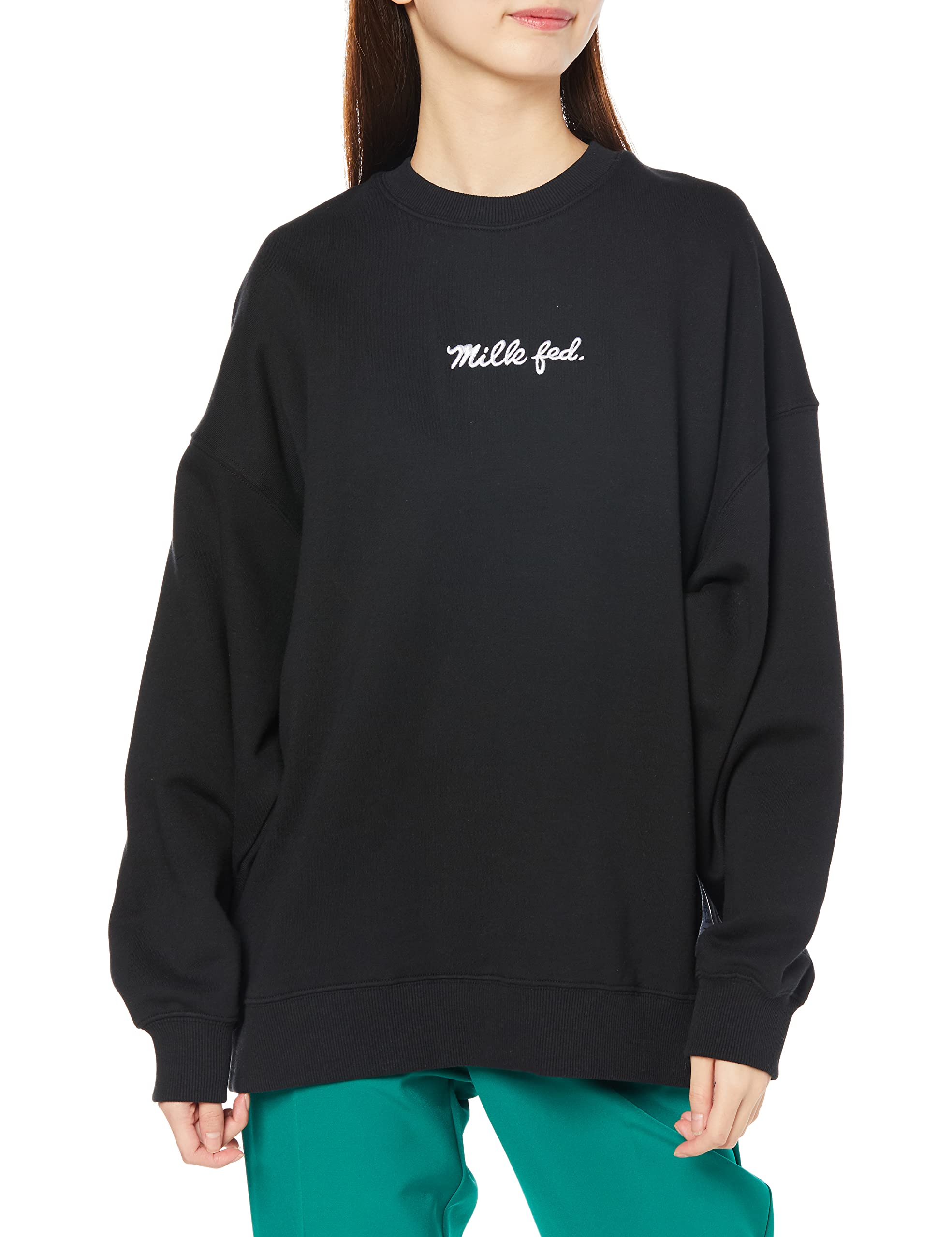 

Milkfed ЛОГОТИП ICING ШИРОКИЙ СВИТШОТ ЕДИНЫЙ РАЗМЕР Женский ТОП, ЧЕРНЫЙ, чёрный