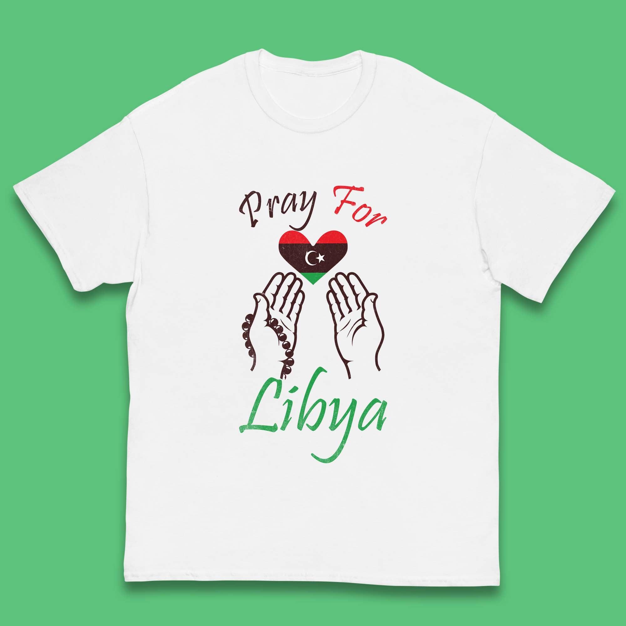 Pray For Libya Help Libya Flood Solidarity Stand With Libya Kids T Shirt 100