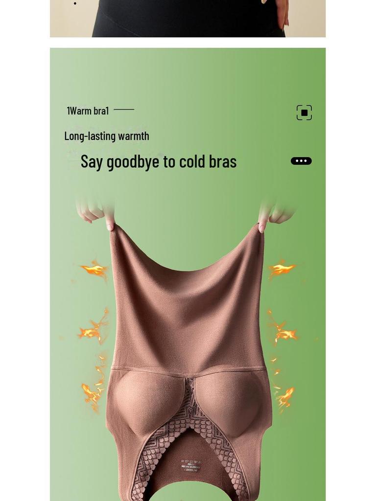 Women's Double-Sided Brushed Velvet Warm Vest with Thickened Chest Pads and Bottoming Thermal Underwear