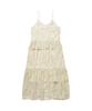 Weibeugeon Jacquard Chiffon Flower Long Dress Cream
