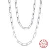 Effie Queen 100% 925 Sterling Silver 12MM Paperclip Chain Necklace for Unisex Jewelry Rhodium Plated Paper Clip Link Chain SC41
