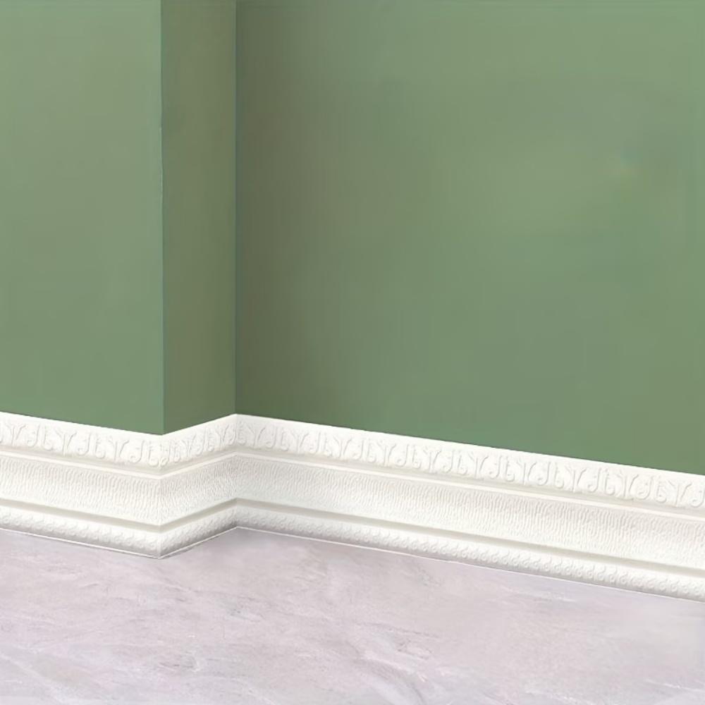 1Roll 230cm Self-adhesive 3D Foam Wall Edge Strip Stickers Waterproof Skirting Border Decor Wall Sticker