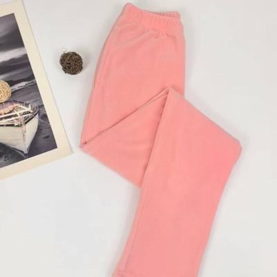 Pantalon de nuit chaud en polaire taille haute pour femme – Coupe droite longue, coupe-vent, brossé, pour l'automne et l'hiver, à porter à l'intérieur ou à l'extérieur.