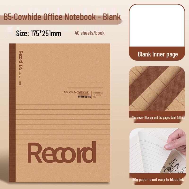 Kraft Paper B5 Softcover Thick Student Notebook Diary