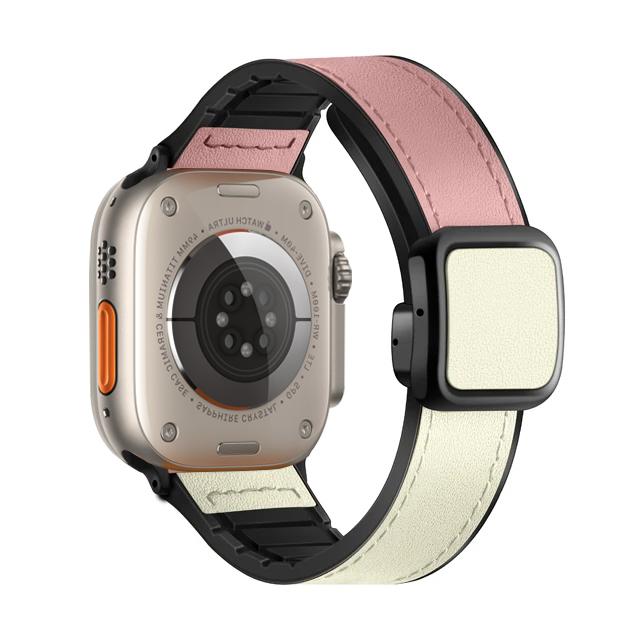 Strap for Apple Watch Band 45mm 44mm 49mm 42mm 40mm 41mm Magnetic Leather Bracelet Correa iWatch Series 9 8 7 6 5 4 3 SE Ultra 2