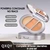 QXQY Natural Fit Tri-Color Concealer Stereoscopic Concealer Dark Circles Brighten Tear Troughs Salmon Color