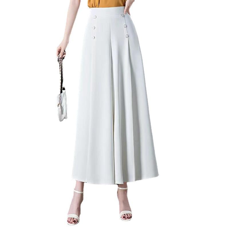 Kalhotová sukně s vysokým pasem pro ženy v nadměrné velikosti Elastický pas Volný střih Pocit splývavosti Široké nohavice Devítibodové Zvonové kalhoty Kalhoty pro maminky