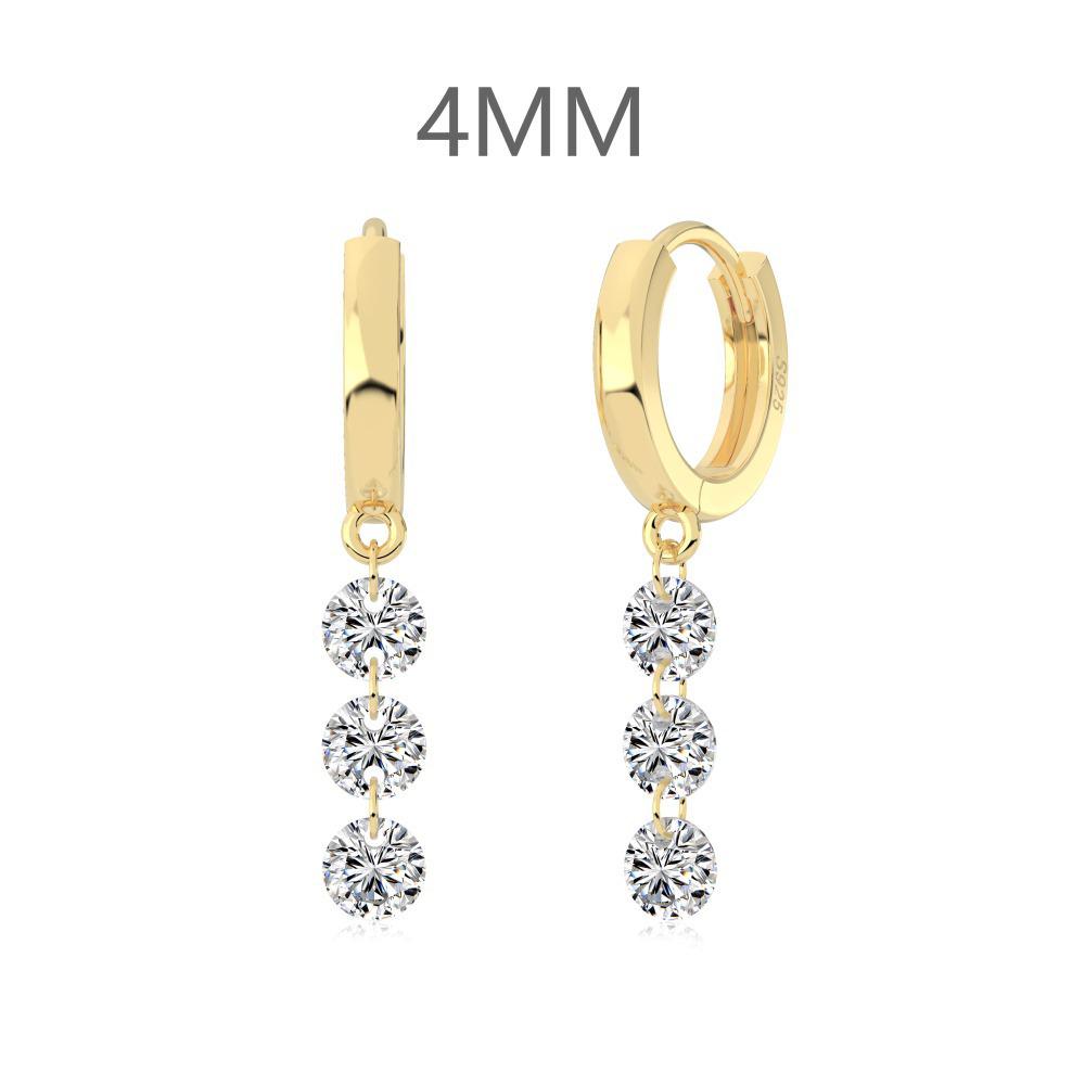 Japanische & Koreanische S925 Sterling Silber Geometrische Zirkon Ohrstecker für Damen - Elegantes, Vielseitiges, Leichter Luxus Modeaccessoire