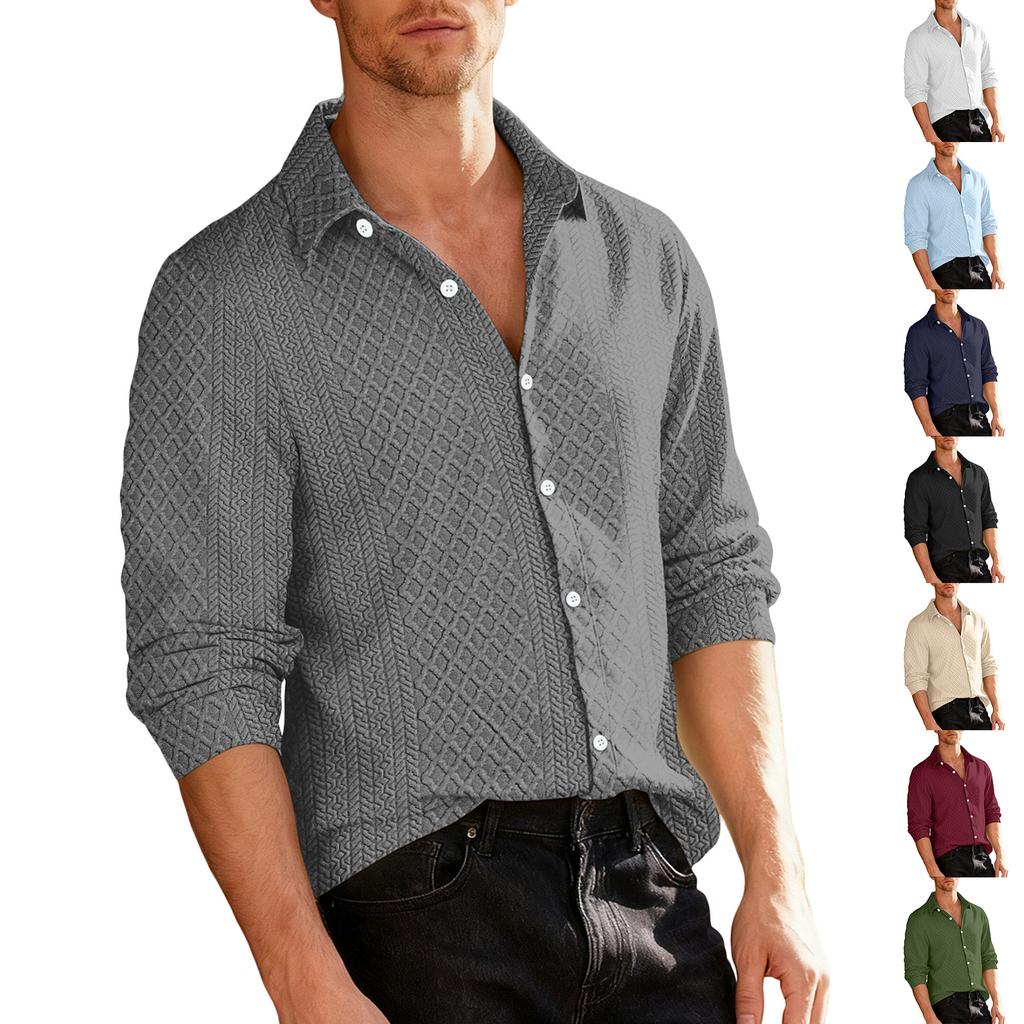 Men's Long Sleeve Linen Shirt Turn-Down Collar Shirt Business Casual Shirt Business Shirt Regular Fit  Shirt