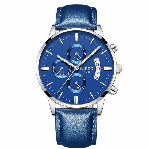 

RORIOS Men s Watch with Date, Quartz Movement, Stopwatch, Stylish Leather Watch with Luminous Leather, Analogue Chronograph, Multi-Function, Stainless
