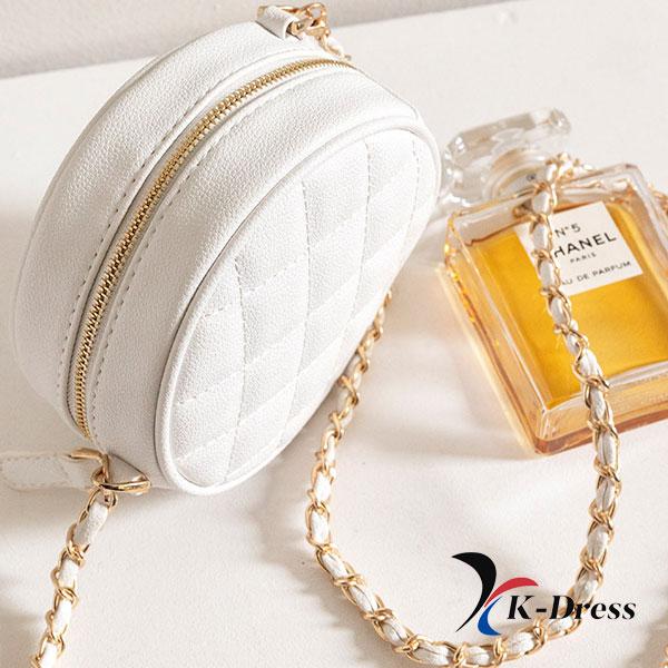 Circle Chain Quilted Mini Crossbody Bag (2 Colors)