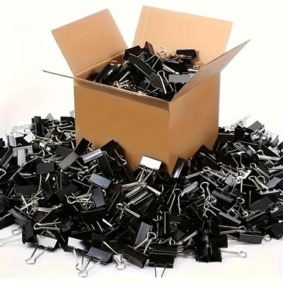 60 Stück Schwarze Metall Binder Foto Schreibwaren Büroklammer Bürobedarf
