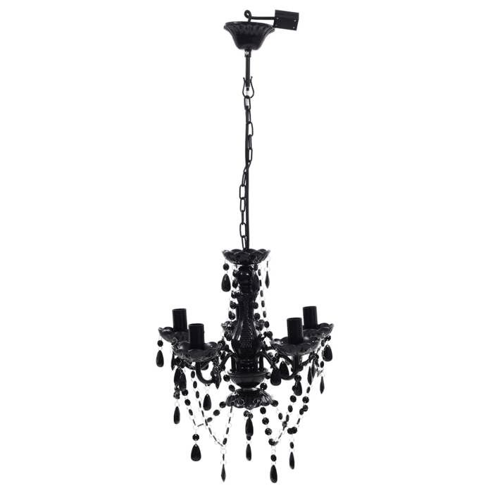 VidaXL Lustre avec 5 Ampoules Cristal Plafonnier Lumière Salon Chambre Maison 240308