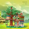 Diy miniaturní diamantové malé částice složené stavební bloky Forest Tree House Téma Puzzle Modely