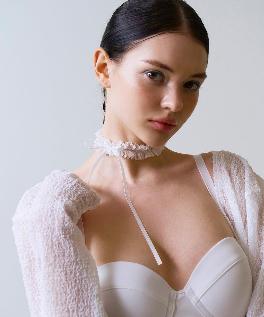 Vinaj Baby Lace Ribbon Choker (White)