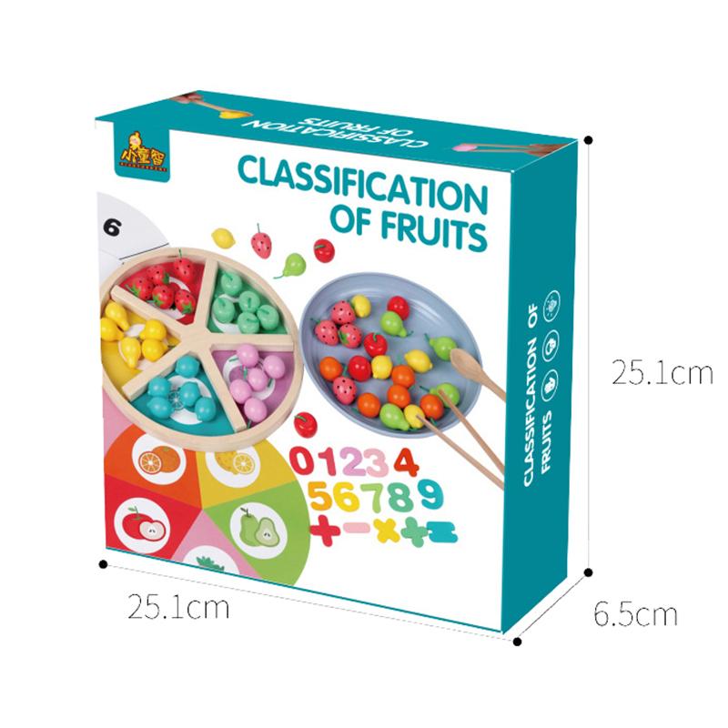

Kid s Montessori Education Rainbow Blocks Simulation Fruit Classification Toys Learning Color Math Pretend Play Clip Fruits Toys