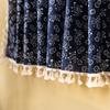 Japanese Dark Blue Retro Homestay Decorative Door Curtain Cotton And Linen Fabric Short Curtain Small Curtain Fringed Bookcase Blocking Partition