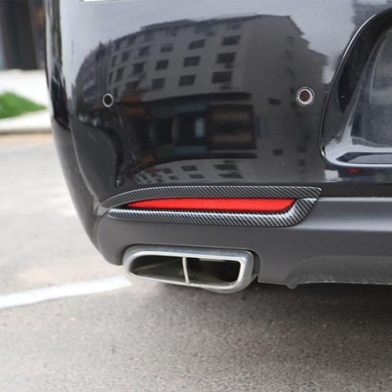 Carbon Fiber Rear Bumper Fog Cover Trim Bezels for Chrysler 300 2015+ Accessorie