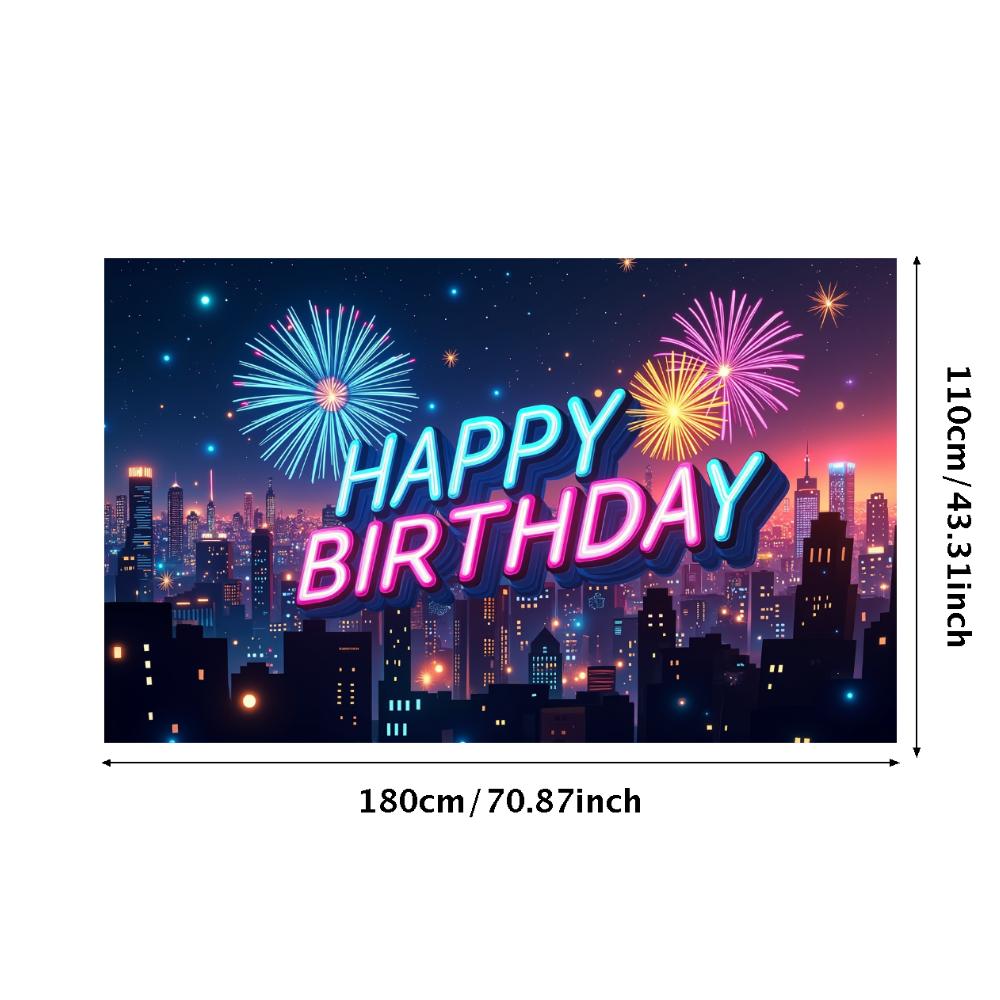 

Colorful Festive Banner Stunning Waterproof Large Fireworks Banner Decorative Photography Backdrop for Indoor