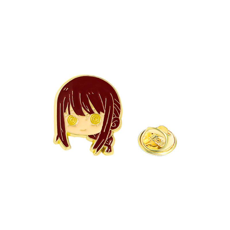 Japanese Cartoon Two-dimensional Animation Badge Chainsaw Man, Machima Fanren Peripheral Metal Brooch Clothing Accessories