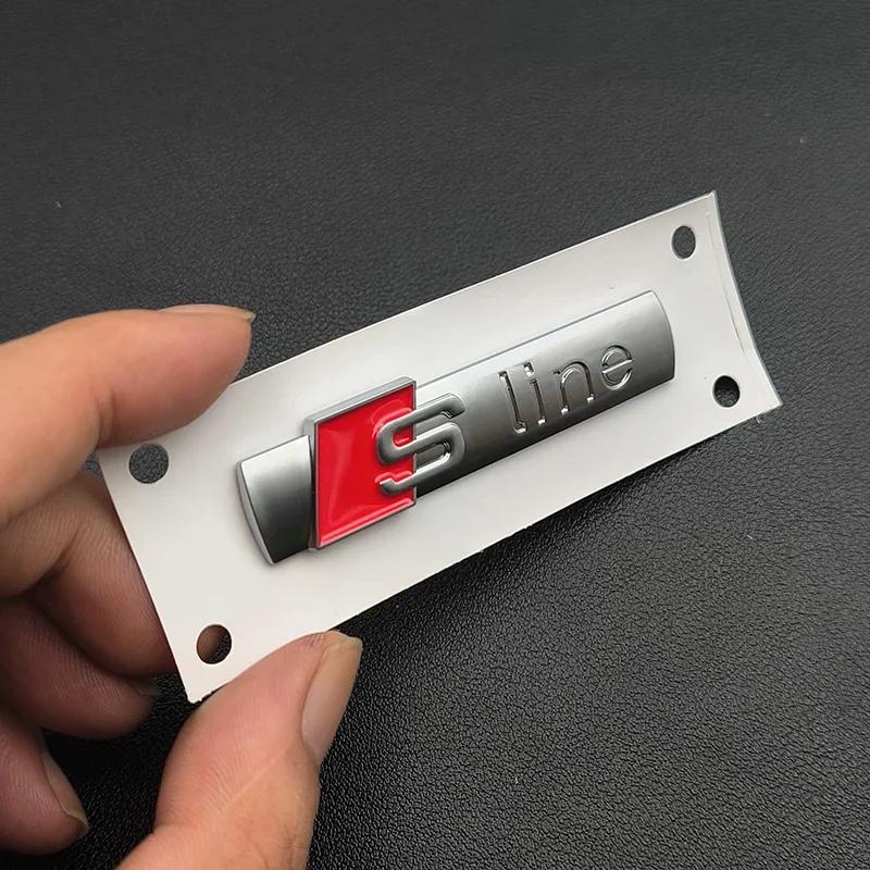 3D ABS Black Sline Logo S Line Emblem Car Fender Badge For A1 A3 A4 A5 A6 Q2 Q5 Q7 Q3 S3 S4 S6 TT S Line Sticker Accrssorie