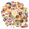 35pcs-100pcs Playful Travel Stickers Cartoon Food DIY Stickers Graffiti Decals For Suitcase Fridge Phone Luggage Laptop Guitar
