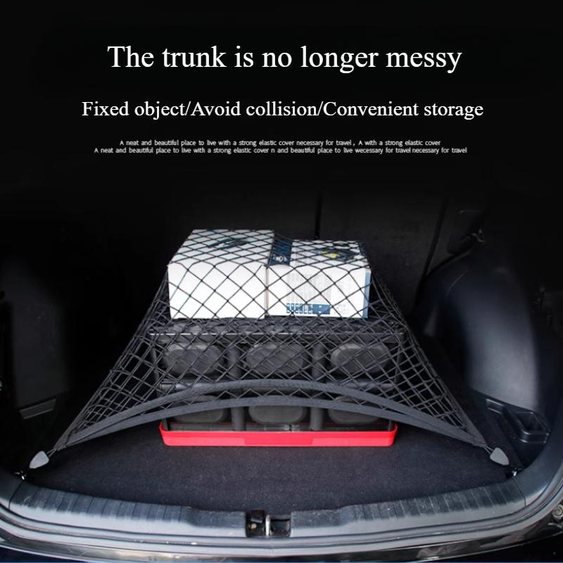 Für Tesla Model Y Kofferraum Gepäckaufbewahrungsnetz Tasche Haken Hinten Ladung Fixiertes Netz Verstauen Aufräumen Auto Innenraum Modifikationszubehör