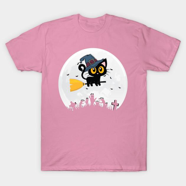 Футболка женская кошка ведьма Harajuku принт Kawaii футболка летняя короткий рукав женская футболка топ футболка S розовый 2098₽