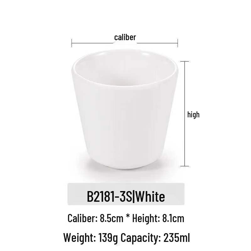 Dual-Color Melamine Tea Cup - Porcelain-Like Plastic Cup for Restaurants, Hot Pots, and Cafeterias
