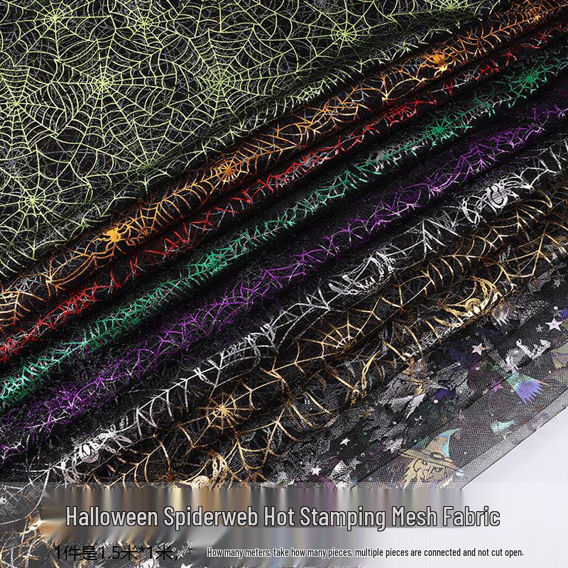 Red Spiderweb Halloween Mesh Fabric: Toy Hat & Cape Decoration