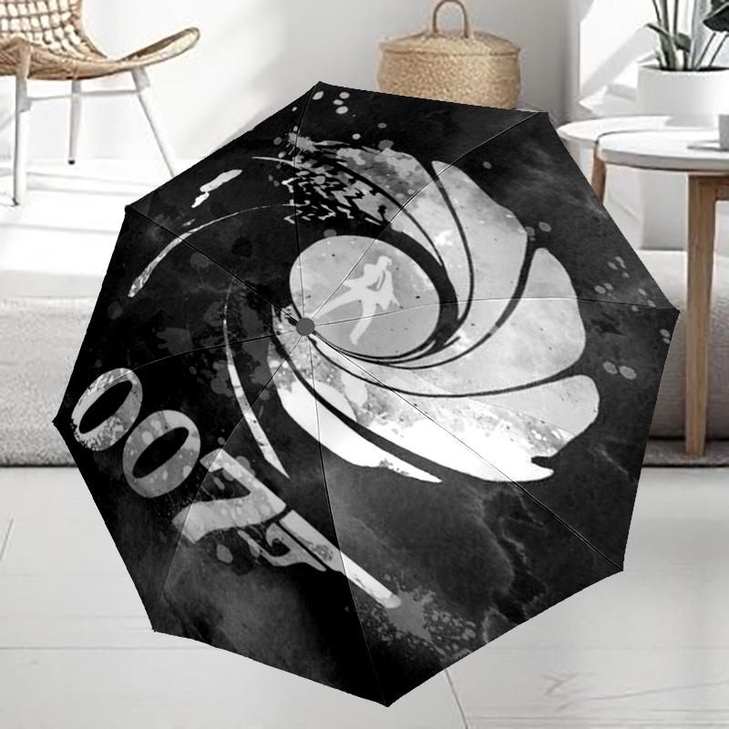 007 James Bond Theme Automatic Umbrella, Lightweight & Portable, 8 Rib, Perfect for Outdoor Travel, Birthdays, Christmas, Gifts.