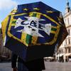 1PC Brazilian Football Federation Printed Umbrella Folding umbrella, automatic umbrella 8-Frame for Travel, camping Fan gifts Christmas Gifts