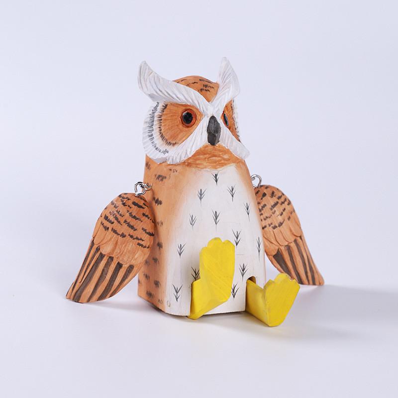 

Owl Carving Handcrafted Wooden Decor Gift For Home Office And Collectors Enthusiasts жовтий