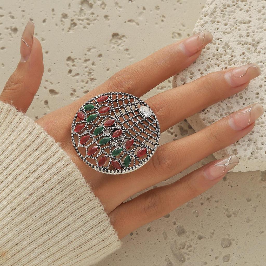 2025 Retro Design Exaggerated Butterfly Ring with Multiple Diamond Inlays