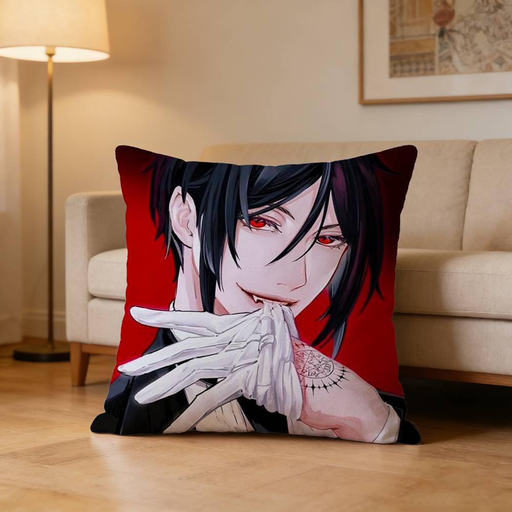 Anime B-Black Butler Horror Pillow Case Pattern Printed Pillowcase For Living Room Sofa Cushion Cover