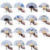 Silk Cloth Folding Flower Hand Fan Bamboo Frame Retro Handheld Fan Creative Dance Fan  Gift Giving