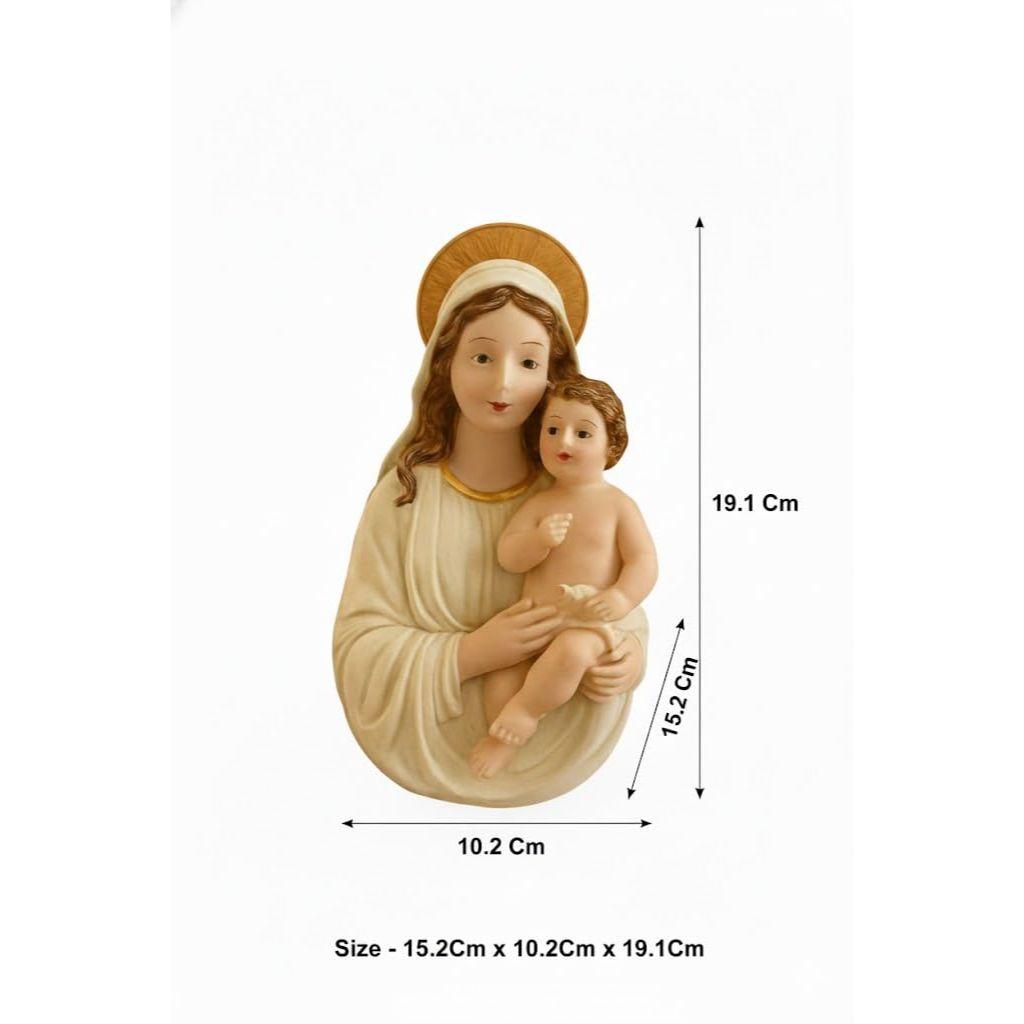 Religious Sculpture of The Madonna and Child | Christian Figurines Statue | Christmas Decorations Items for Home Office |