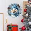 3D Snowman Wall Decal Self-Adhesive Wall Sticker For Living Room Bedroom And Hallway Decoration
