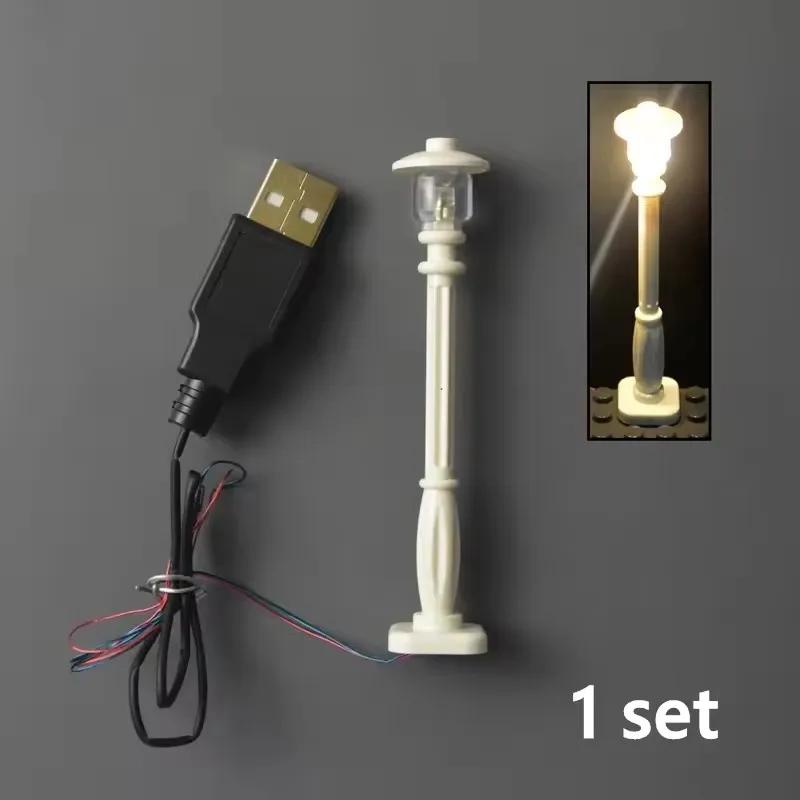 City Road Street traffic lights 7Ports LED LIGHT USB Street Lamp Base Plate Accessories Construction Bricks mini model Works With