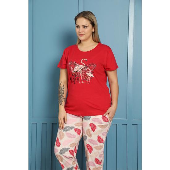 

Akbeniz Женская пижама большого размера из 100% хлопка с короткими рукавами 202153
