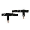 2 Pieces Punk PU Leather Adjustable Strap Clips Garter Leg Belt Black