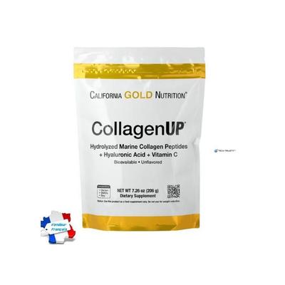 Doplněk stravy pro krásu - California Gold Nutrition - Mořský kolagen - Kyselina hyaluronová - Vitamín C - 3 v 1