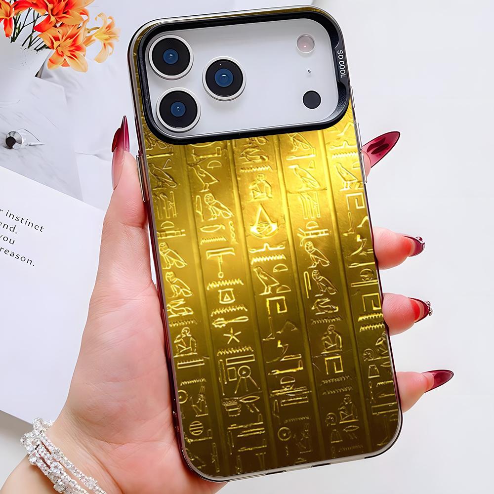 

Ancient Egyptian Hieroglyphic Phone Case For IPhone 17 Pro Max 16 Pro Max 15 14 13 11 12 Mini Xs X Xr 7 8 Plus Se Color Silver C iPhone17 Pro Max