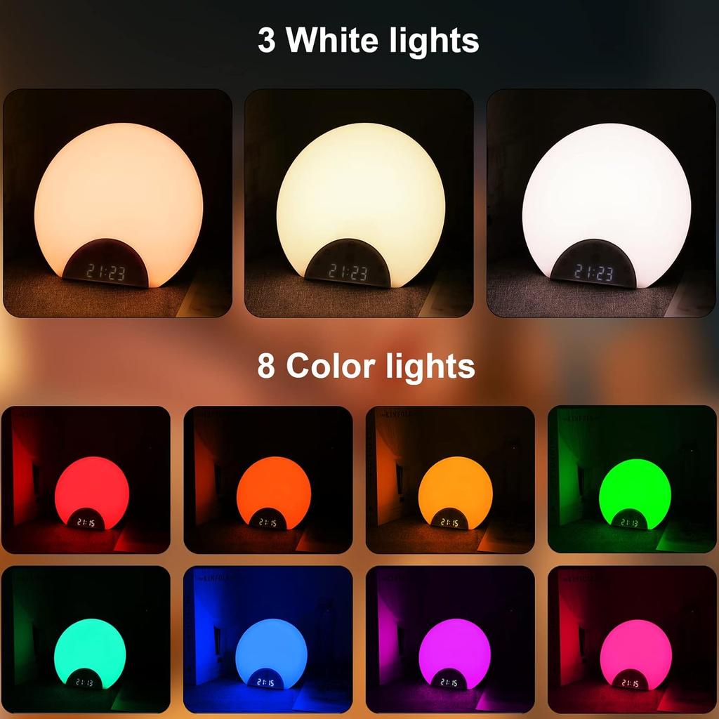 ANTDALIS Sunrise Alarm Clock Wake Up Light for Kids, Adults, Heavy Sleepers with Dual Alarms, Snooze, Sleep Aid with 7 Nature Sounds for Bedrooms