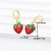 Gold-Plated Copper Strawberry Earrings with Zirconia Drip Oil - DIY Jewelry.